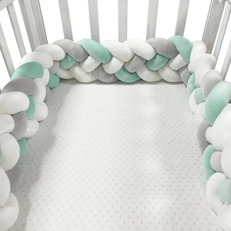 Tour de Lit Bébé - CozyKnot™ - Vert Blanc - Baby Tala