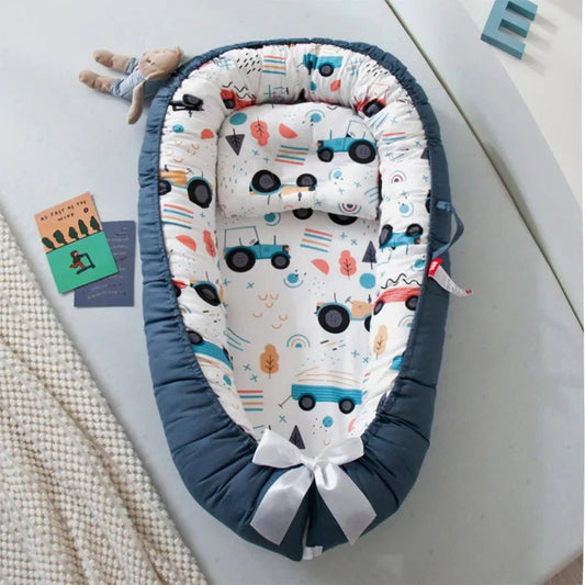 Berceau Bébé - NidPortableBébé™ - Voiture Bleue - Baby Tala