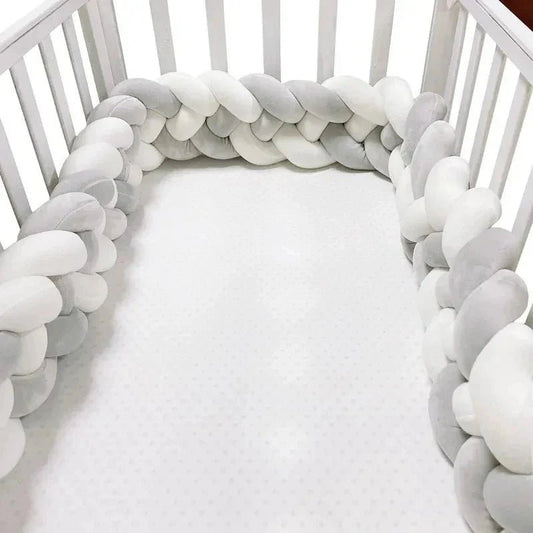 Tour de Lit Bébé - CozyKnot™ - Blanc Gris - Baby Tala